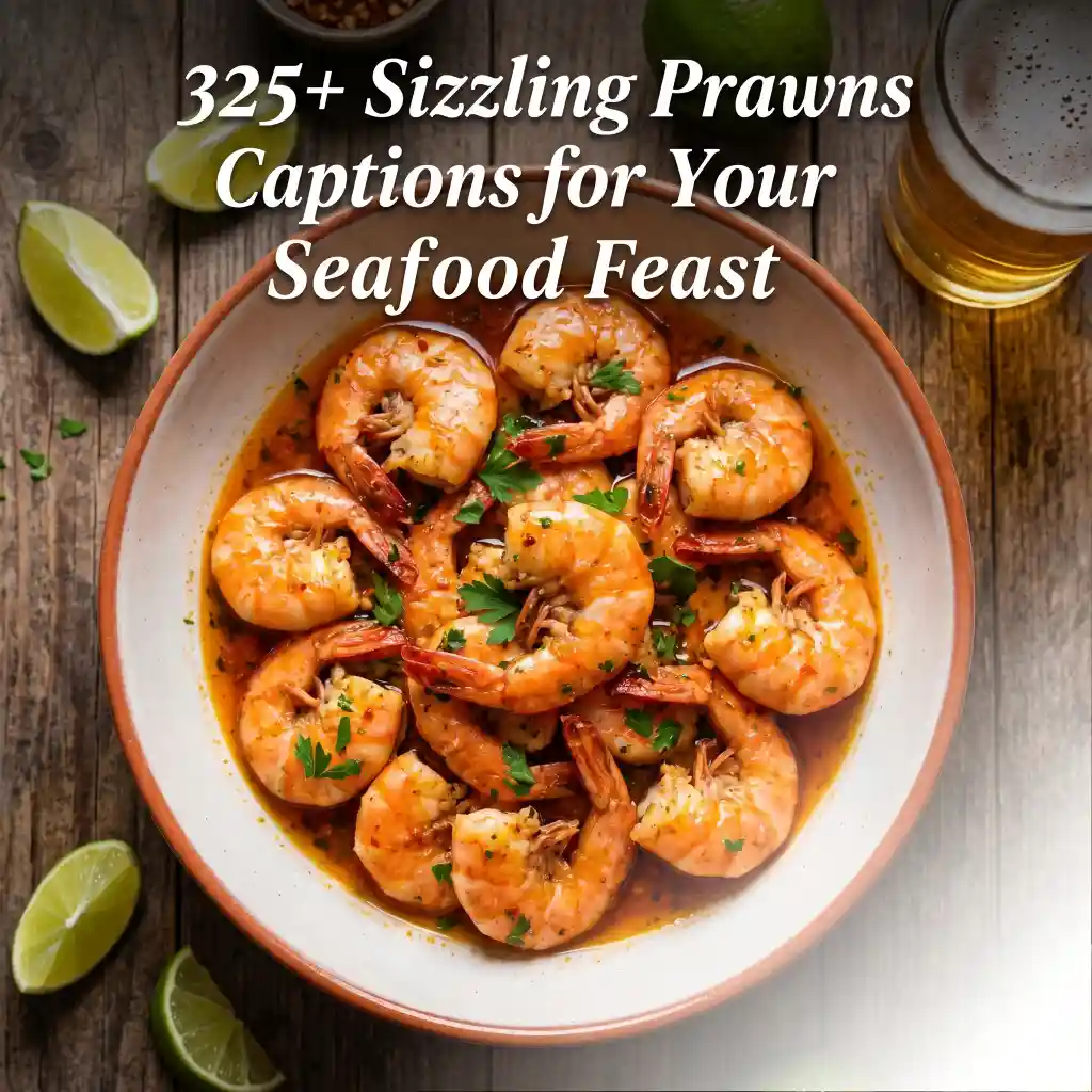 Sizzling Prawns Captions