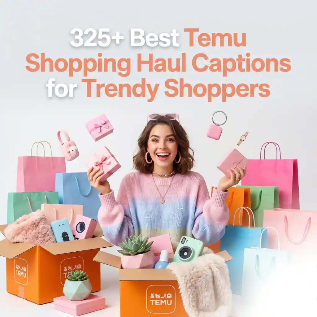 Temu shopping haul captions